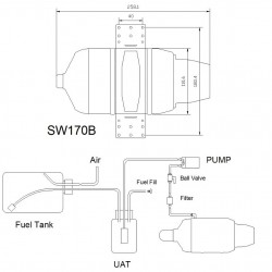 Swiwin SW170B Turbine Brushless starter and Brushless pump