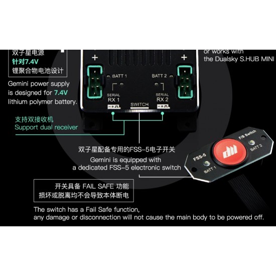 Dualsky FSS-5 Electronic Fail Safe Switch for Dualsky Gemini 3018 ONLY